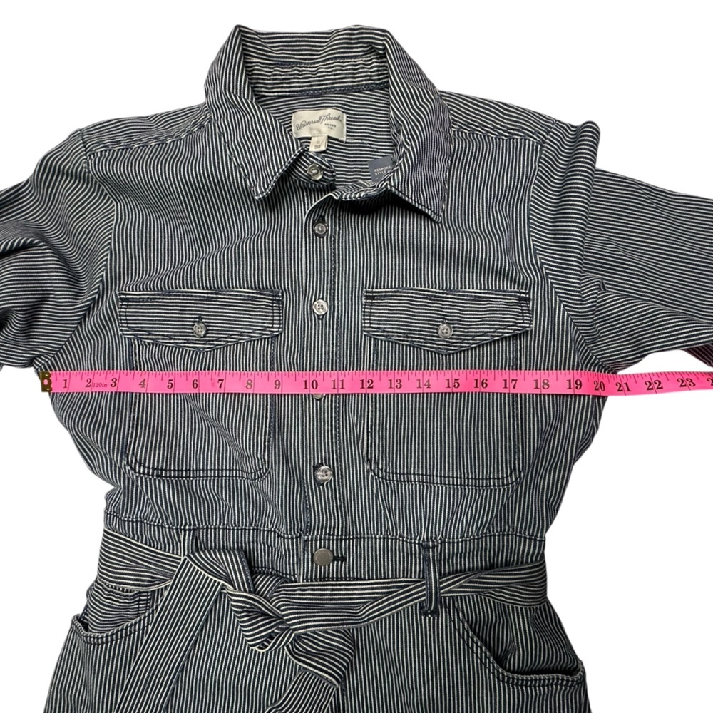 Universal Threads Navy and White Striped Short Sleeve Romper Size 10 NWT - Picture 7 of 11